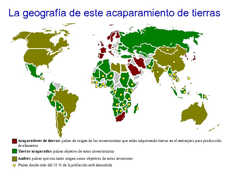 La geografía de este acaparamiento de tierras Acaparadores de tierras: países de origen de