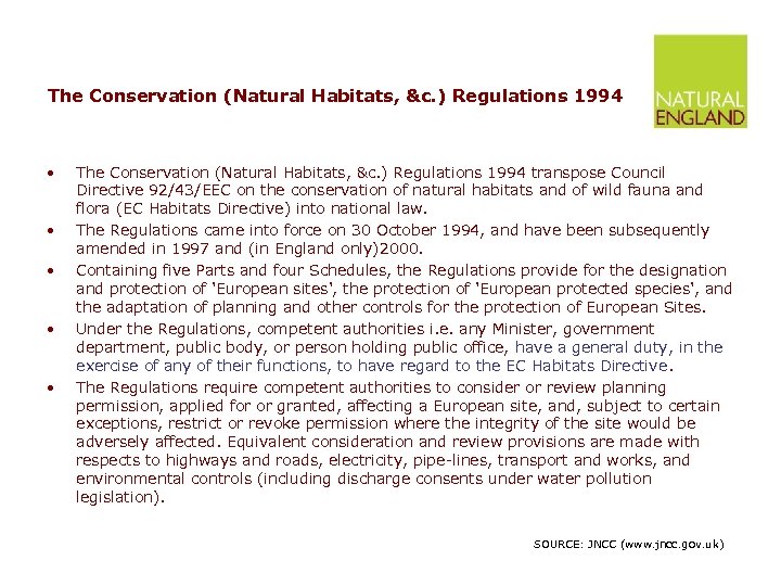 The Conservation (Natural Habitats, &c. ) Regulations 1994 • • • The Conservation (Natural