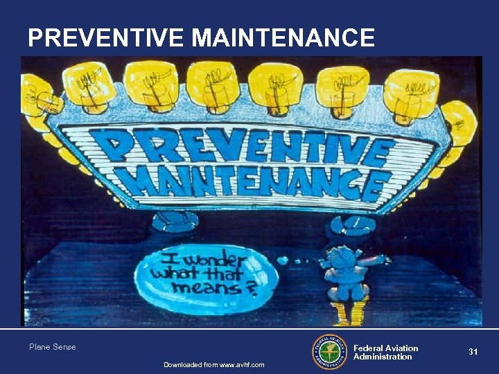 PREVENTIVE MAINTENANCE Plane Sense Downloaded from www. avhf. com Federal Aviation Administration 31 