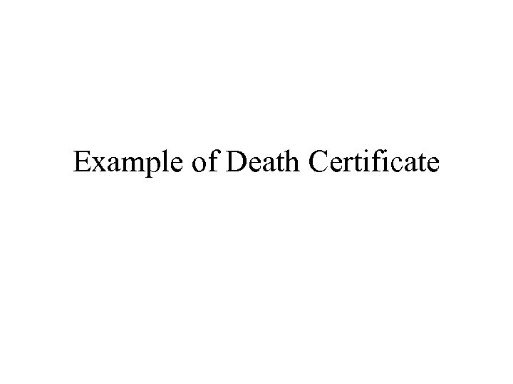 Example of Death Certificate 