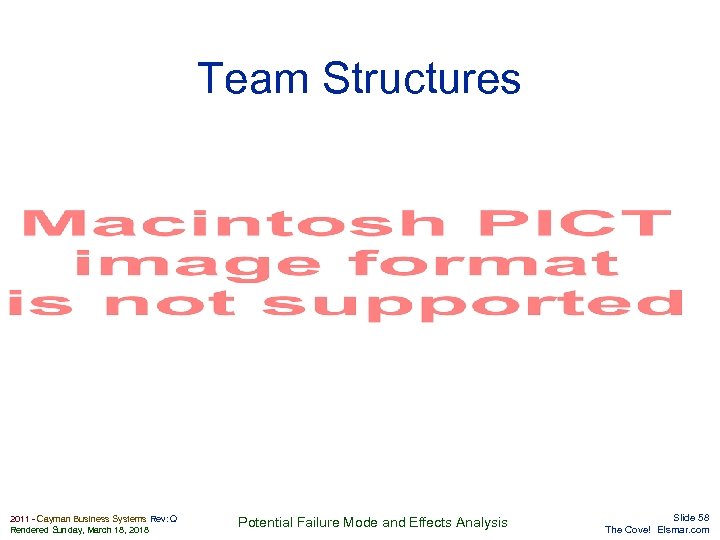 Team Structures Elsmar. com 2011 - Cayman Business Systems Rev: Q Rendered Sunday, March