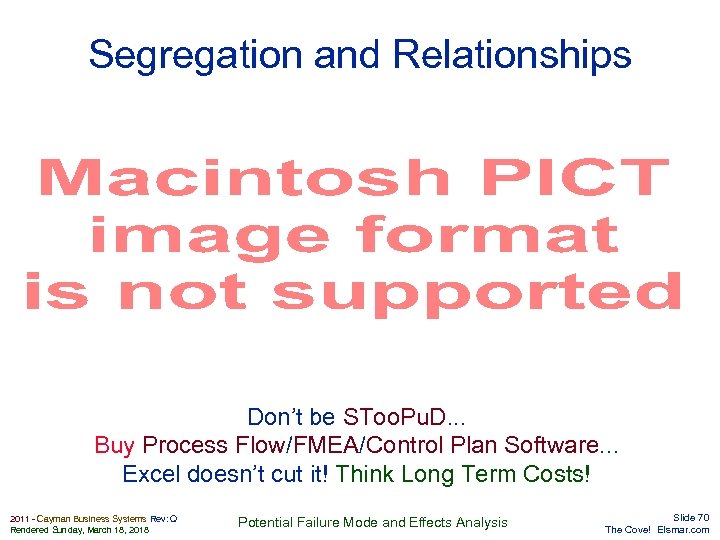 Segregation and Relationships Elsmar. com Don’t be SToo. Pu. D. . . Buy Process