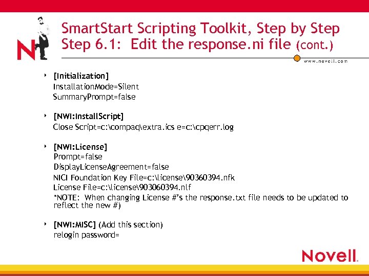 Smart. Start Scripting Toolkit, Step by Step 6. 1: Edit the response. ni file