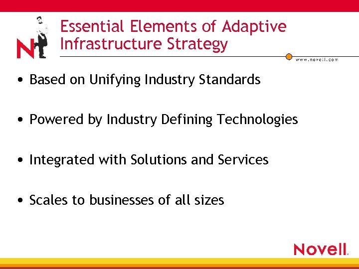 Essential Elements of Adaptive Infrastructure Strategy • Based on Unifying Industry Standards • Powered