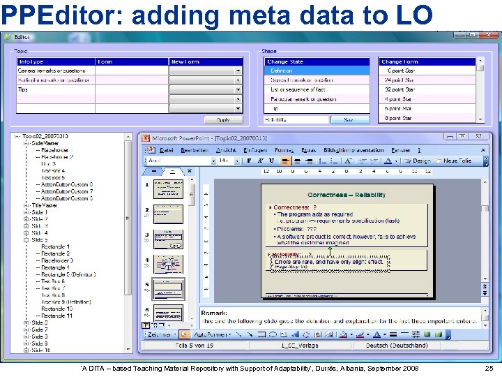 PPEditor: adding meta data to LO 'A DITA – based Teaching Material Repository with