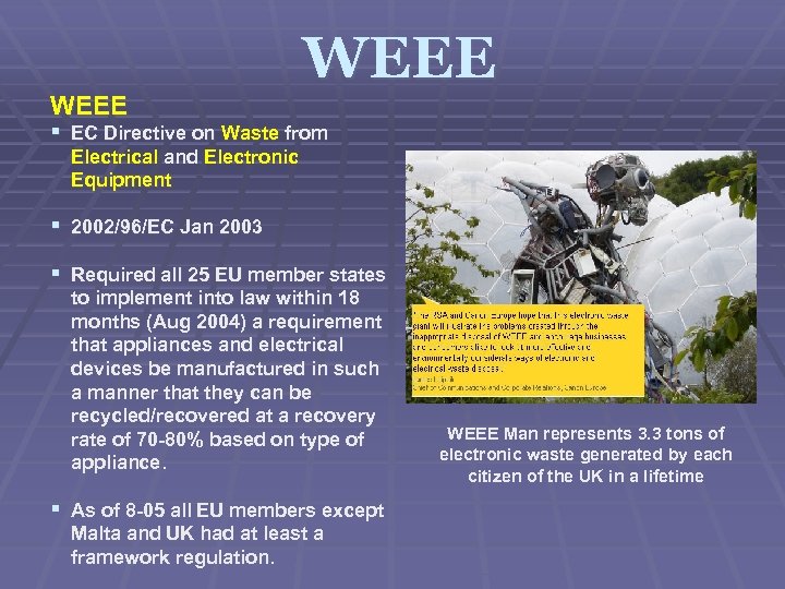WEEE § EC Directive on Waste from Electrical and Electronic Equipment § 2002/96/EC Jan