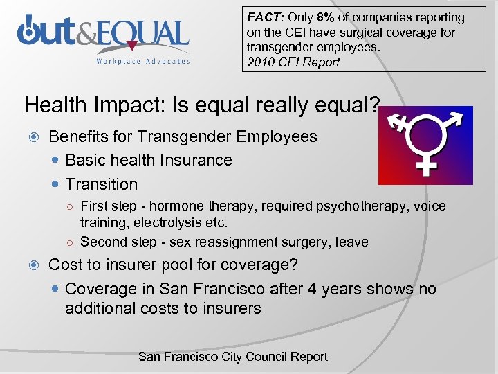 FACT: Only 8% of companies reporting on the CEI have surgical coverage for transgender