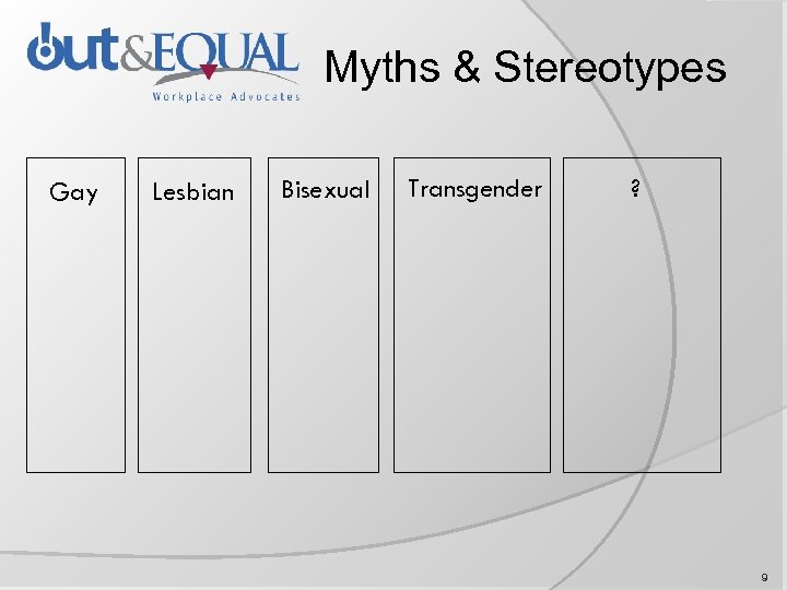 Myths & Stereotypes Gay Lesbian Bisexual Transgender ? 9 