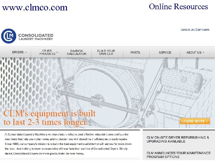 www. clmco. com Online Resources 