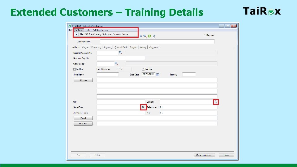 Extended Customers – Training Details 