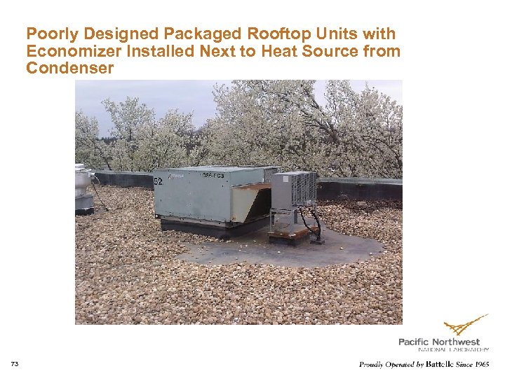 Poorly Designed Packaged Rooftop Units with Economizer Installed Next to Heat Source from Condenser