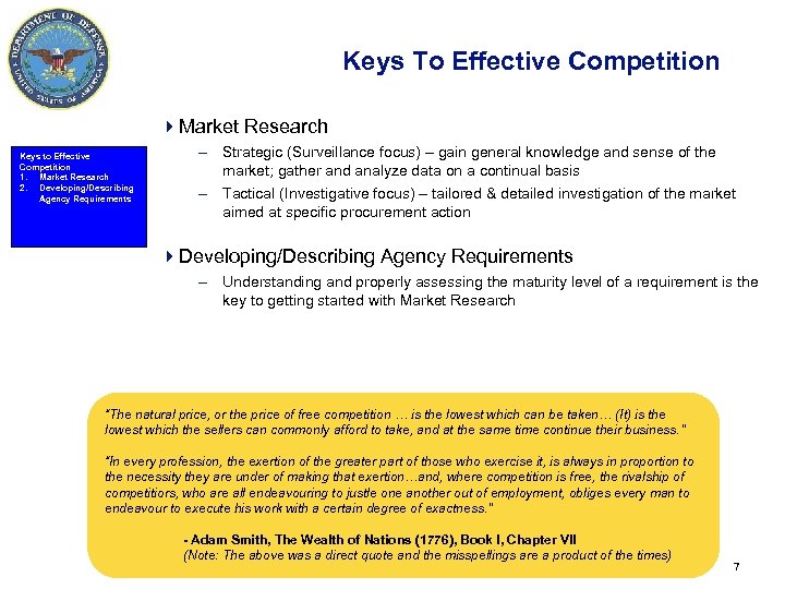 Keys To Effective Competition 4 Market Research Keys to Effective Competition 1. Market Research