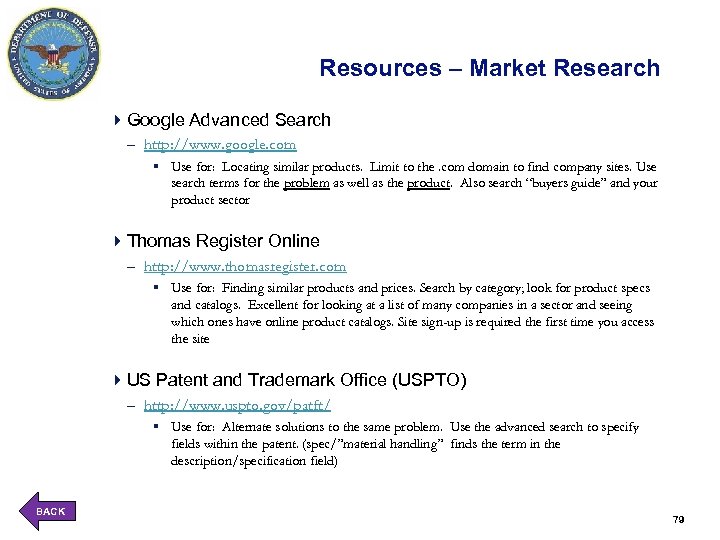 Resources – Market Research 4 Google Advanced Search – http: //www. google. com §