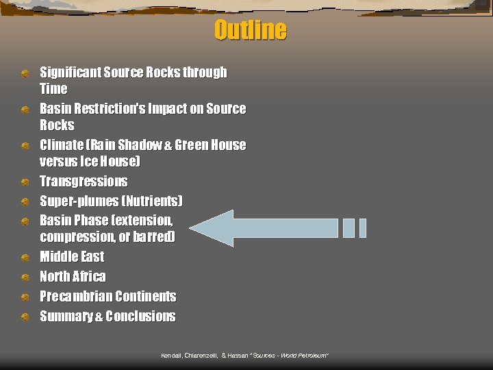 Outline Significant Source Rocks through Time Basin Restriction's Impact on Source Rocks Climate (Rain