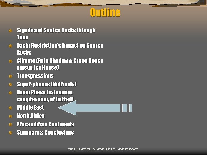 Outline Significant Source Rocks through Time Basin Restriction's Impact on Source Rocks Climate (Rain