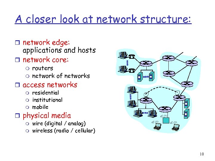 A closer look at network structure: r network edge: applications and hosts r network