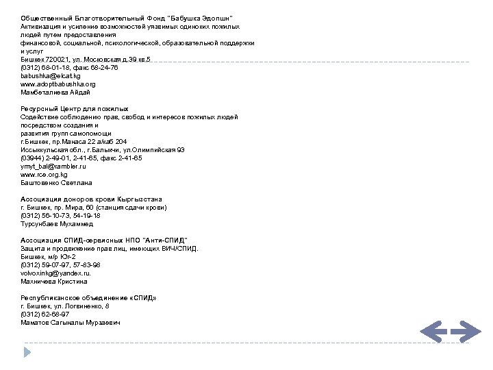 Общественный Благотворительный Фонд "Бабушка Эдопшн" Активизация и усиление возможностей уязвимых одиноких пожилых людей путем
