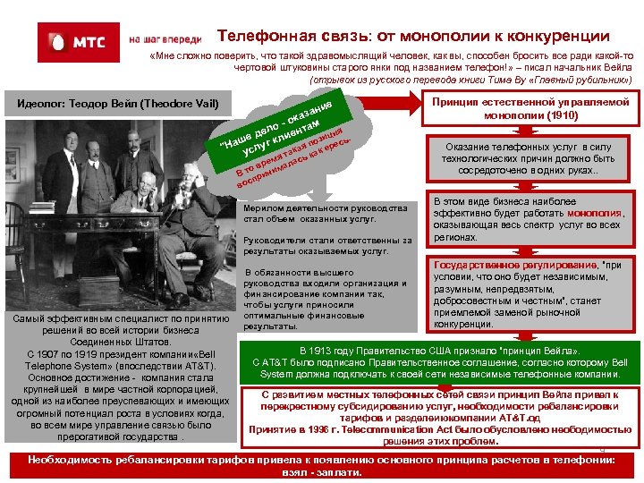 Телефонная связь: от монополии к конкуренции «Мне сложно поверить, что такой здравомыслящий человек, как