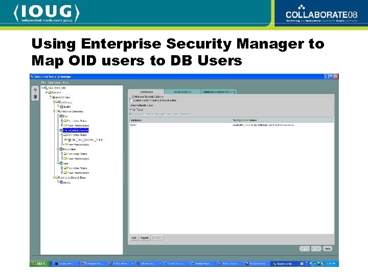Using Enterprise Security Manager to Map OID users to DB Users 