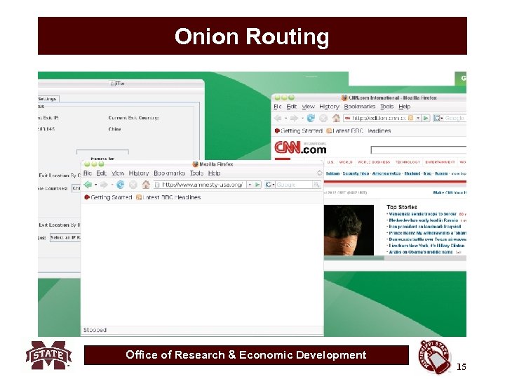 Onion Routing Office of Research & Economic Development 15 