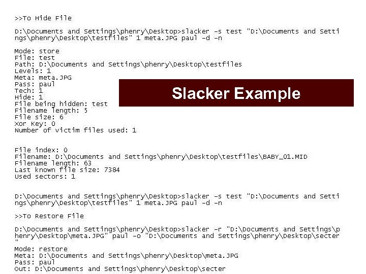 Slacker Example Office of Research & Economic Development 18 