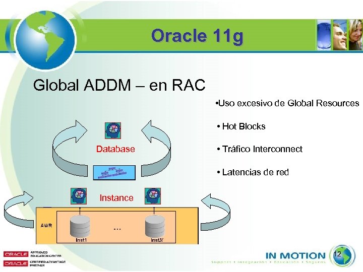 Oracle 11 g Global ADDM – en RAC • Uso excesivo de Global Resources