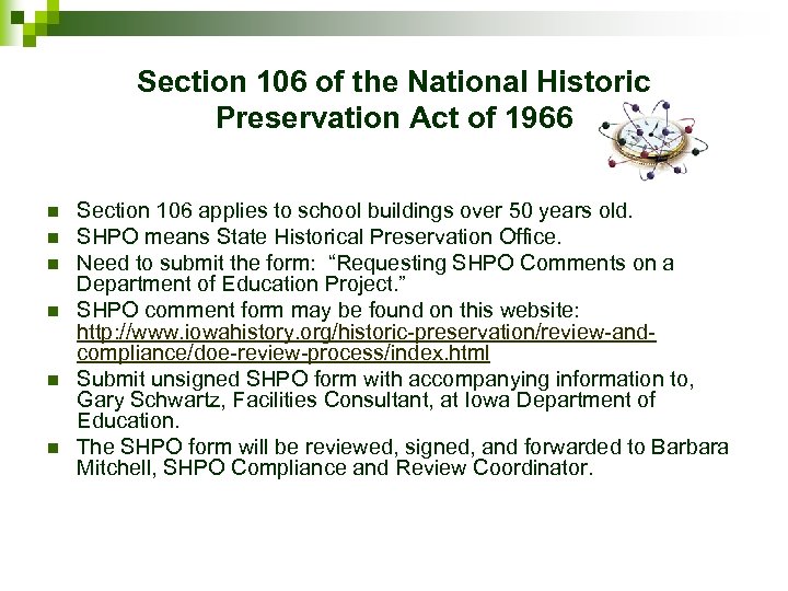 Section 106 of the National Historic Preservation Act of 1966 n n n Section