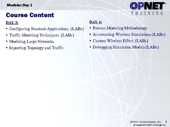 Modeler Day 1 Course Content DAY 3: DAY 4: • • Configuring Standard Applications