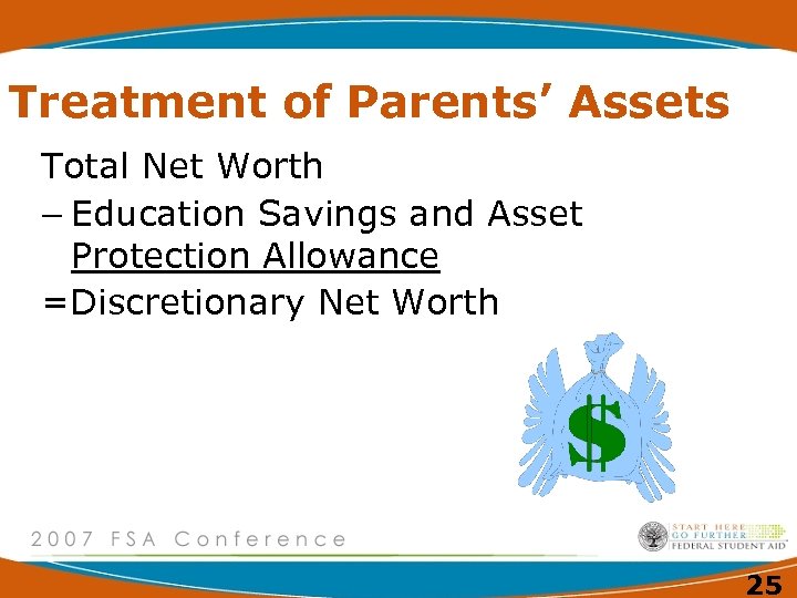 Treatment of Parents’ Assets Total Net Worth - Education Savings and Asset Protection Allowance