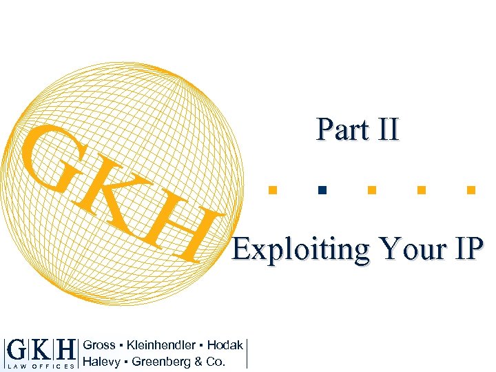 Part II Exploiting Your IP L A W O F F I C E