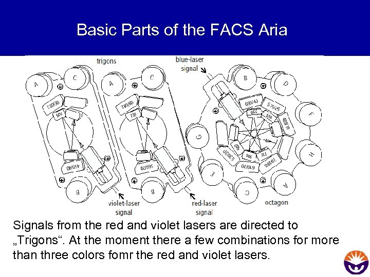 Basic Parts of the FACS Aria Signals from the red and violet lasers are