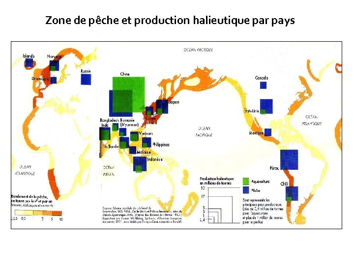 Zone de pêche et production halieutique par pays 