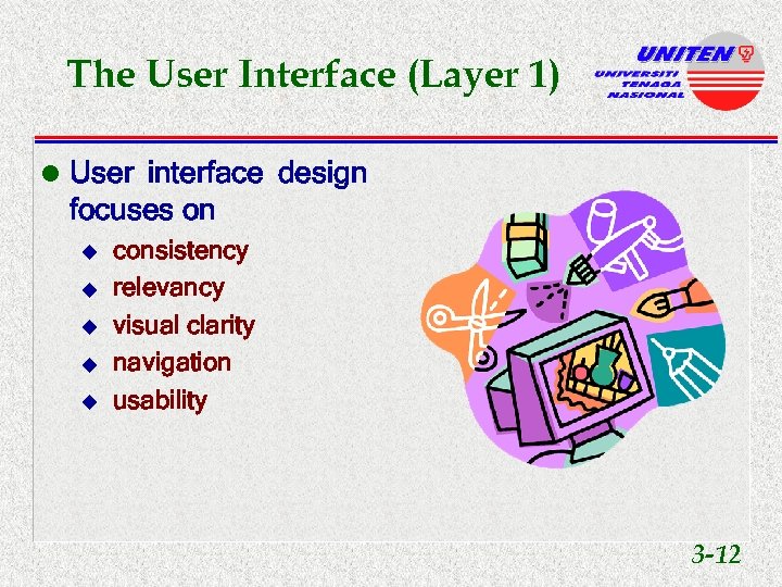 The User Interface (Layer 1) l User interface design focuses on u u u