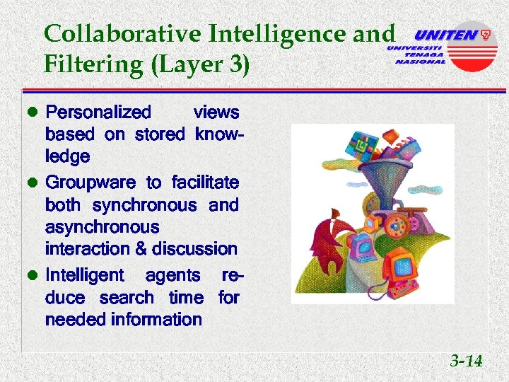 Collaborative Intelligence and Filtering (Layer 3) l Personalized views based on stored knowledge l