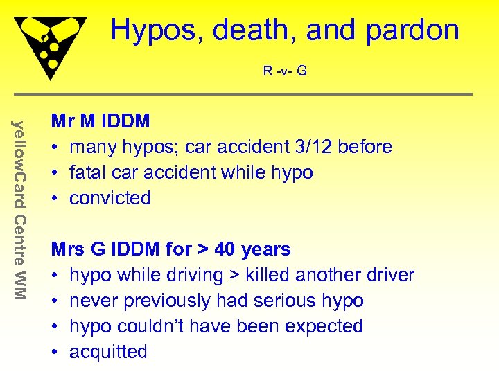 Hypos, death, and pardon R -v- G yellow. Card Centre WM Mr M IDDM