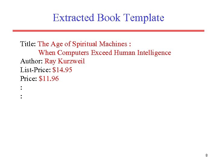 Extracted Book Template Title: The Age of Spiritual Machines : When Computers Exceed Human
