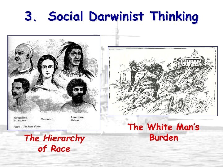 3. Social Darwinist Thinking The Hierarchy of Race The White Man’s Burden 