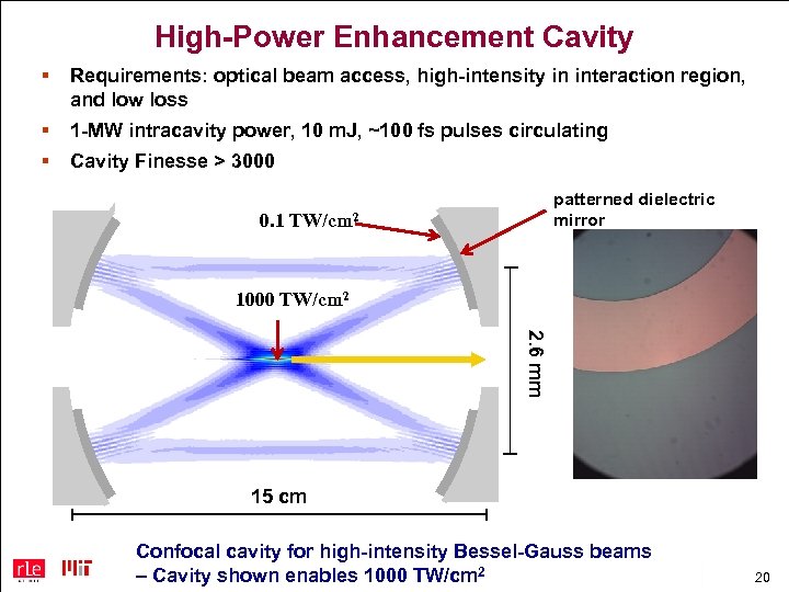 High-Power Enhancement Cavity § Requirements: optical beam access, high-intensity in interaction region, and low