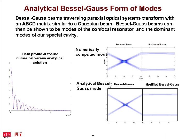 Analytical Bessel-Gauss Form of Modes Bessel-Gauss beams traversing paraxial optical systems transform with an