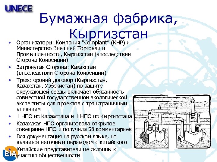  • • • Бумажная фабрика, Кыргизстан Организаторы: Компания “Complant” (КНР) и Министерство Внешней