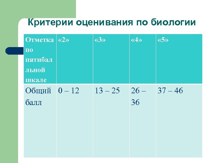 Критерии оценивания в классе