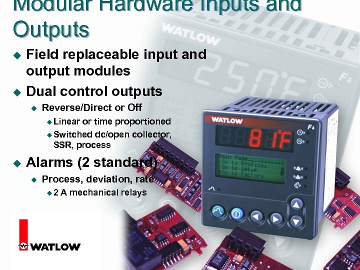 Modular Hardware Inputs and Outputs u u Field replaceable input and output modules Dual