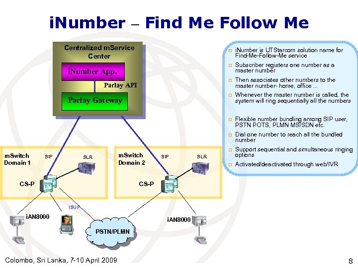 i. Number – Find Me Follow Me Centralized m. Service Center p p Whenever