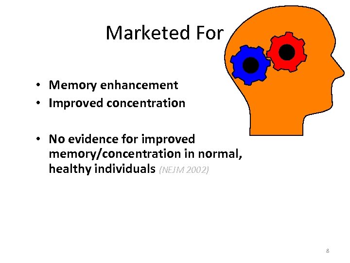 Marketed For. . . • Memory enhancement • Improved concentration • No evidence for
