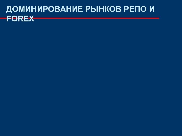 ДОМИНИРОВАНИЕ РЫНКОВ РЕПО И FOREX 