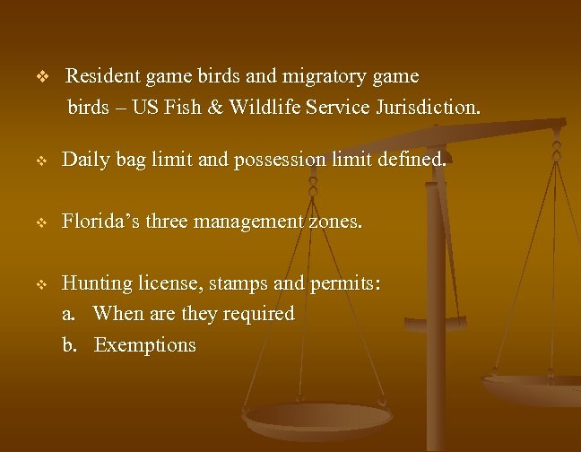 v Resident game birds and migratory game birds – US Fish & Wildlife Service