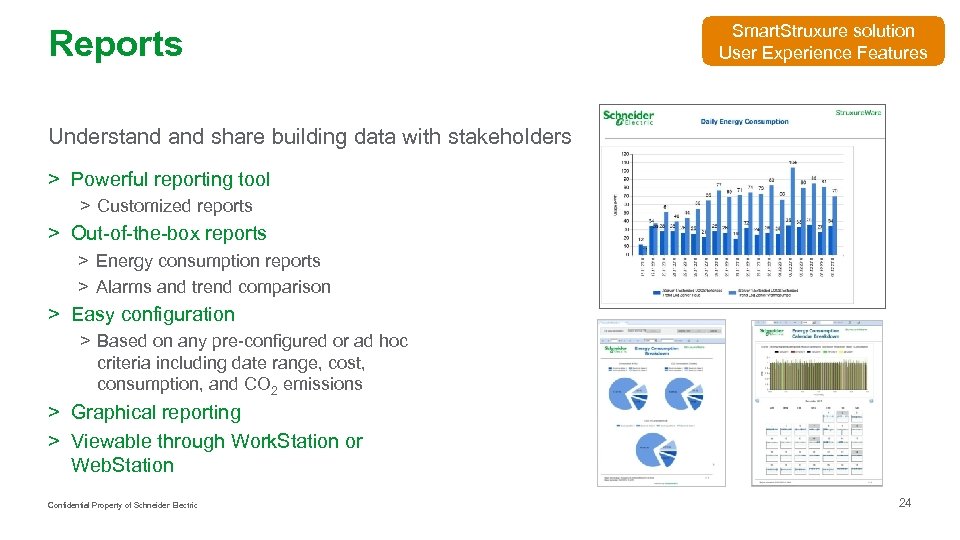 Reports Smart. Struxure solution User Experience Features Understand share building data with stakeholders >