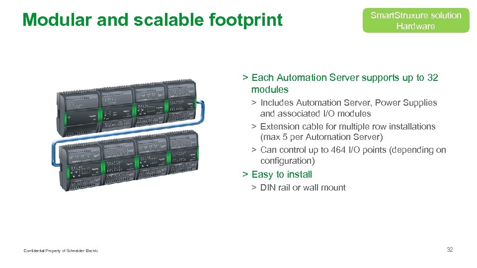 Modular and scalable footprint Smart. Struxure solution Hardware > Each Automation Server supports up