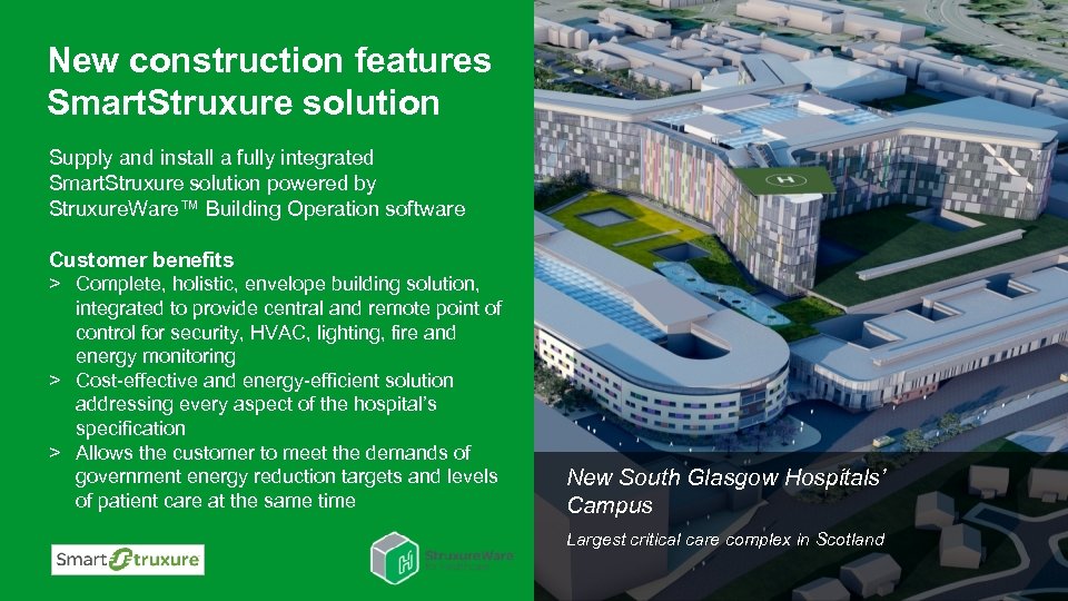 New construction features Smart. Struxure solution Supply and install a fully integrated Smart. Struxure