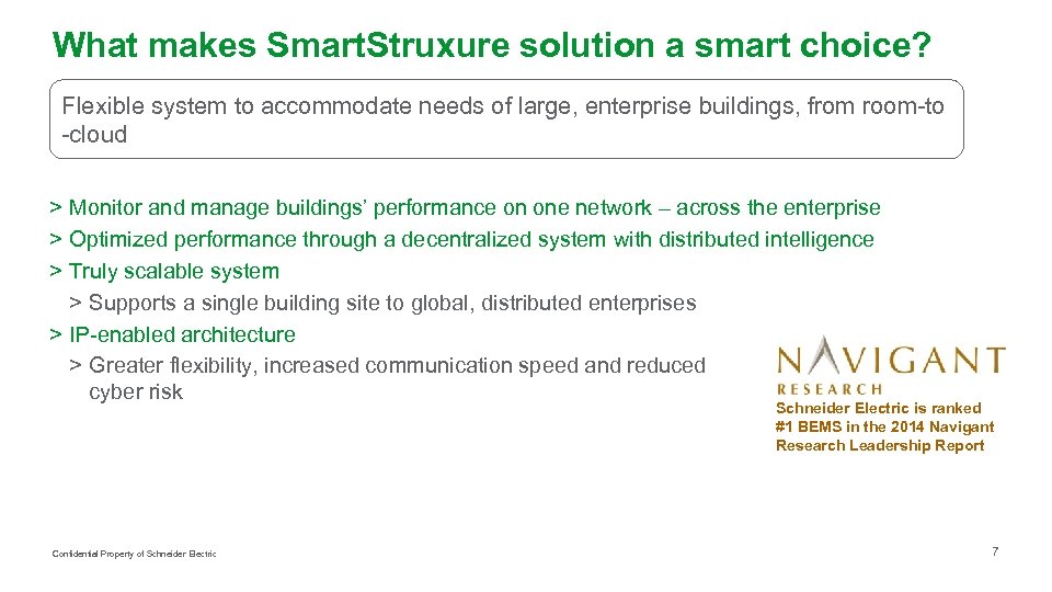 What makes Smart. Struxure solution a smart choice? Flexible system to accommodate needs of